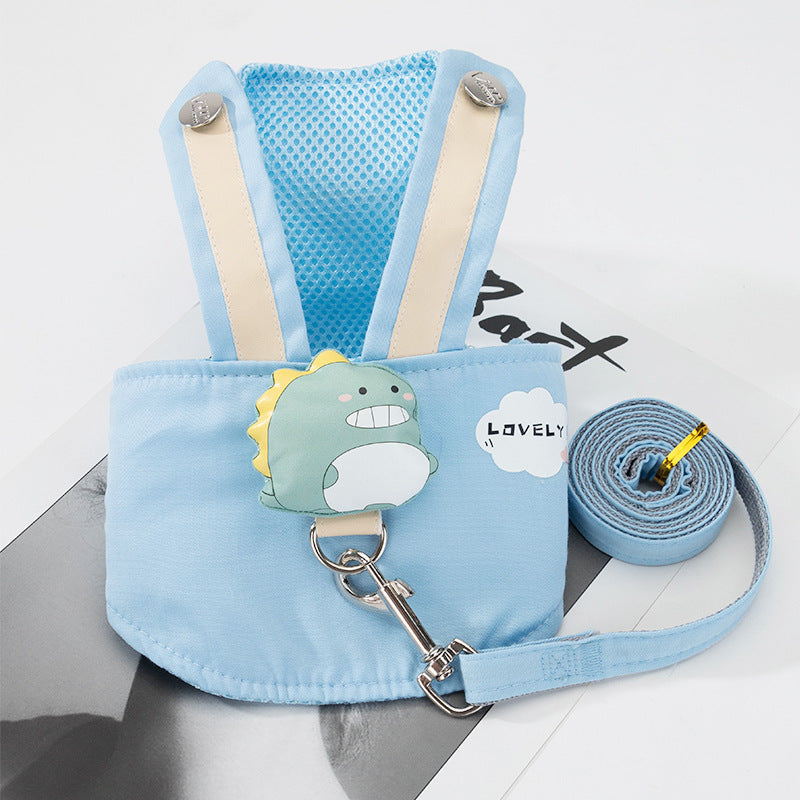 HKM-8797629 Adjustable Vest-Style Traction Rope for Small Dogs and Cats, Multiple Sizes Available