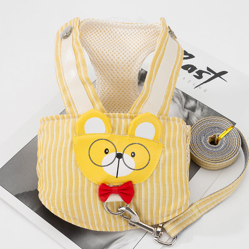 HKM-8797629 Adjustable Vest-Style Traction Rope for Small Dogs and Cats, Multiple Sizes Available