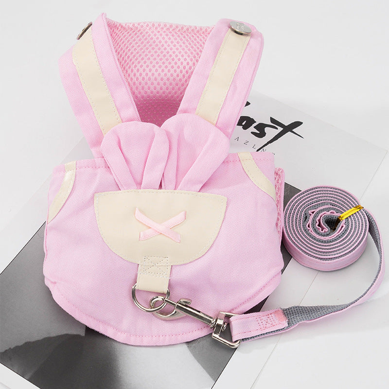 HKM-8797629 Adjustable Vest-Style Traction Rope for Small Dogs and Cats, Multiple Sizes Available