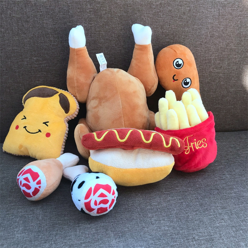 HKM-8798013 Bite Resistant Plush Dog Toy with Sound for Playful Pets