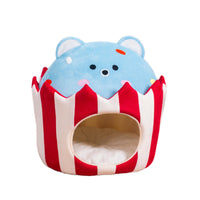 HKM-8798397 Cozy Warm Semi-Closed Cat Nest - Soft Cloth Cat Litter for Comfort and Relaxation