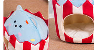 HKM-8798397 Cozy Warm Semi-Closed Cat Nest - Soft Cloth Cat Litter for Comfort and Relaxation