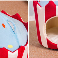 HKM-8798397 Cozy Warm Semi-Closed Cat Nest - Soft Cloth Cat Litter for Comfort and Relaxation