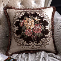 HKM-879891 European Style Embroidered Lumbar Support Pillow - Soft Sofa Cushion in Various Colors and Sizes