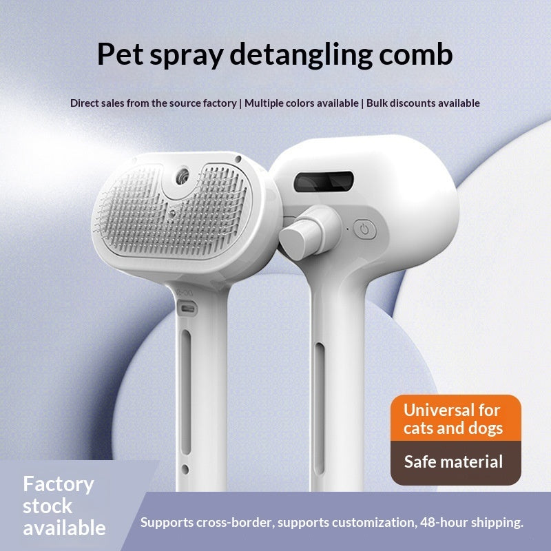 HKM-8799933 Pet Grooming Spray Comb with Detangling Brush and No-Rinse Serum for Cats - Multiple Colors Available