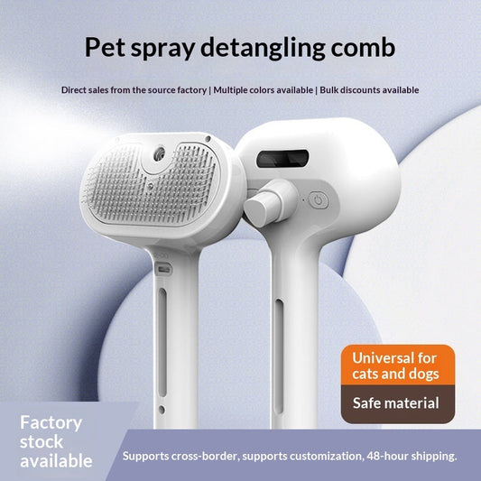 HKM-8799933 Pet Grooming Spray Comb with Detangling Brush and No-Rinse Serum for Cats - Multiple Colors Available