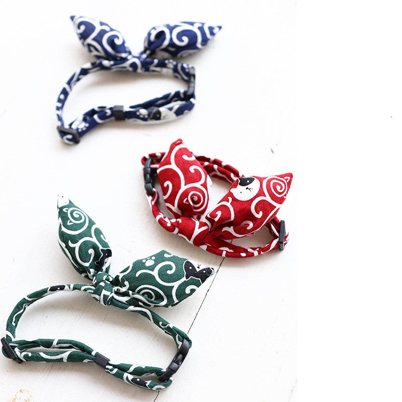 HKM-8800317 Handmade Bow Tie for Cats and Puppies - Cloth Material, Multiple Sizes Available