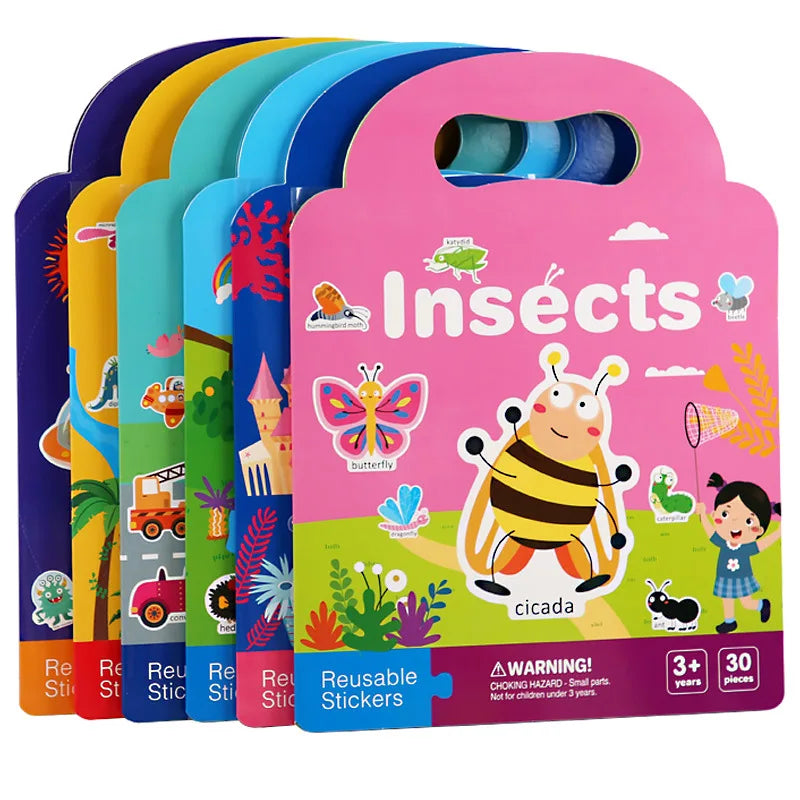 HKM-880083 Portable Baby Quiet Puzzle Sticker Book for Early Learning and Concentration Training