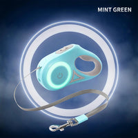 HKM-8801597 Retractable Dog and Cat Leash with LED Light, Durable Nylon Tape, One-Hand Lock and Brake, Tangle-Free Design, 3M and 5M Lengths