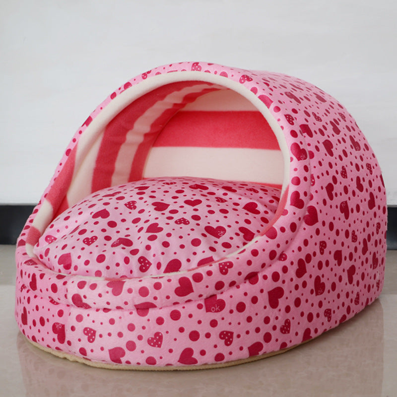 HKM-8802365 Autumn Removable & Washable Pet Nest with Non-Slip Bottom - Soft Plush, Multiple Sizes Available