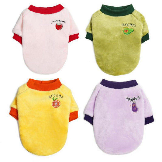 HKM-8802493 Warm Velvet Puppy Sweatshirts in Fruit Colors - Multiple Sizes Available