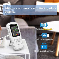 HKM-880275 Air Quality Monitor for CO2, CO, PM2.5, HCHO, TVOC, Temperature, and Humidity with Real Sensors