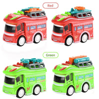 HKM-880339 Diecast Inertial Cartoon RV Vehicle Model for Children, Red/Green, 1:45 Scale, Ages 3+