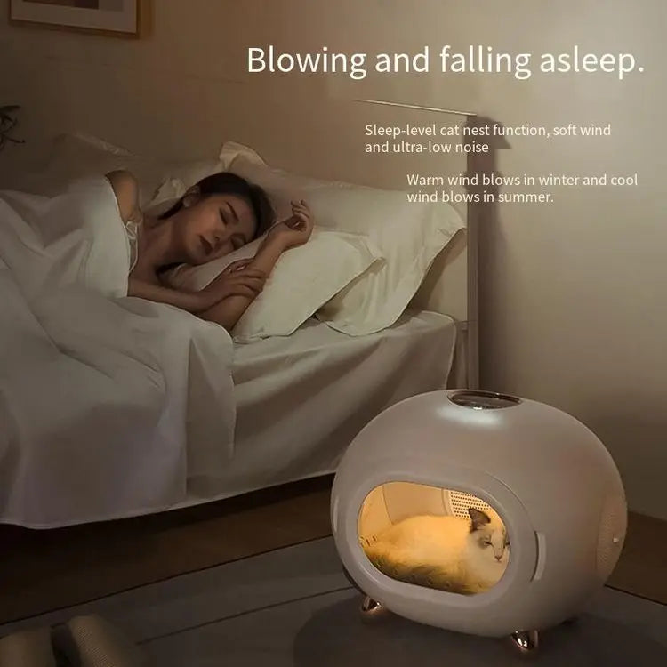 HKM-880339 Intelligent Automatic Blow-Drying Box for Small Pets - Eco-Friendly, Modern Design, Battery-Powered