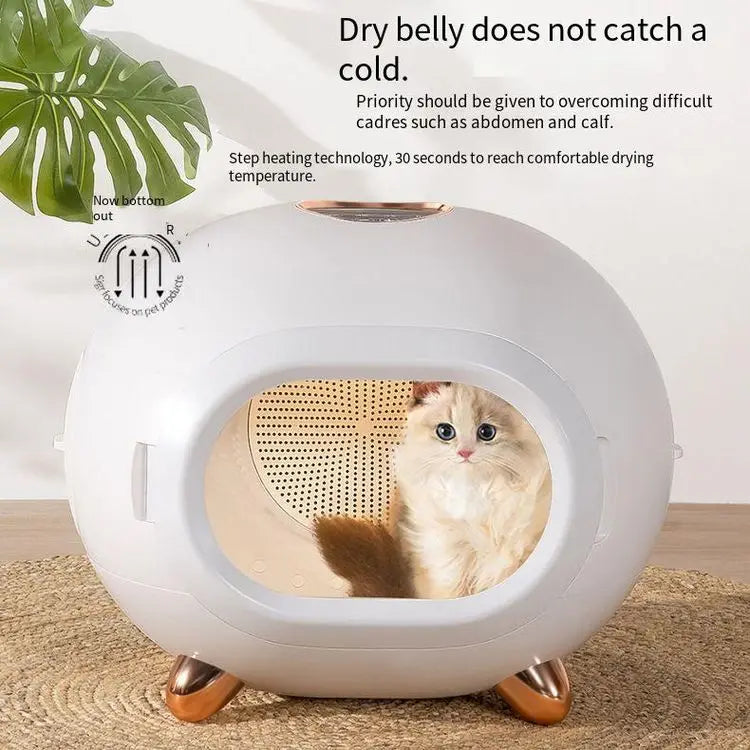 HKM-880339 Intelligent Automatic Blow-Drying Box for Small Pets - Eco-Friendly, Modern Design, Battery-Powered