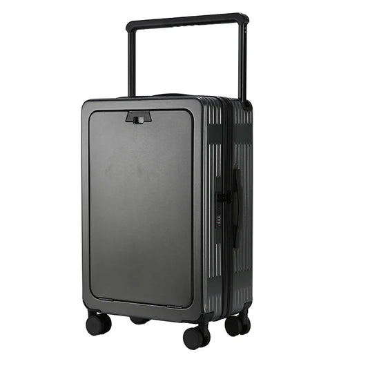 HKM-880467 Expandable Cabin Suitcase with Wheels and Laptop Stand for Travel Carry-On