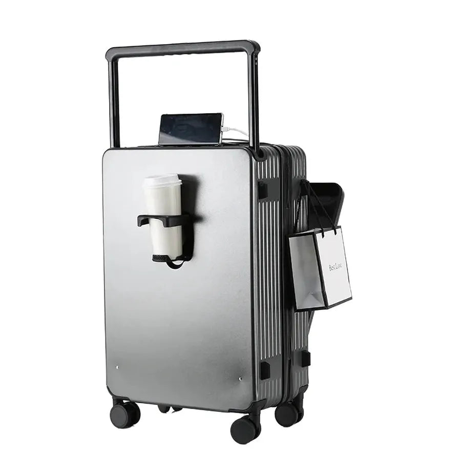 HKM-880467 Expandable Cabin Suitcase with Wheels and Laptop Stand for Travel Carry-On
