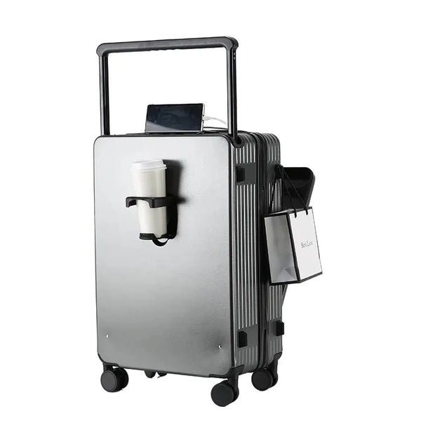 HKM-880467 Expandable Cabin Suitcase with Wheels and Laptop Stand for Travel Carry-On