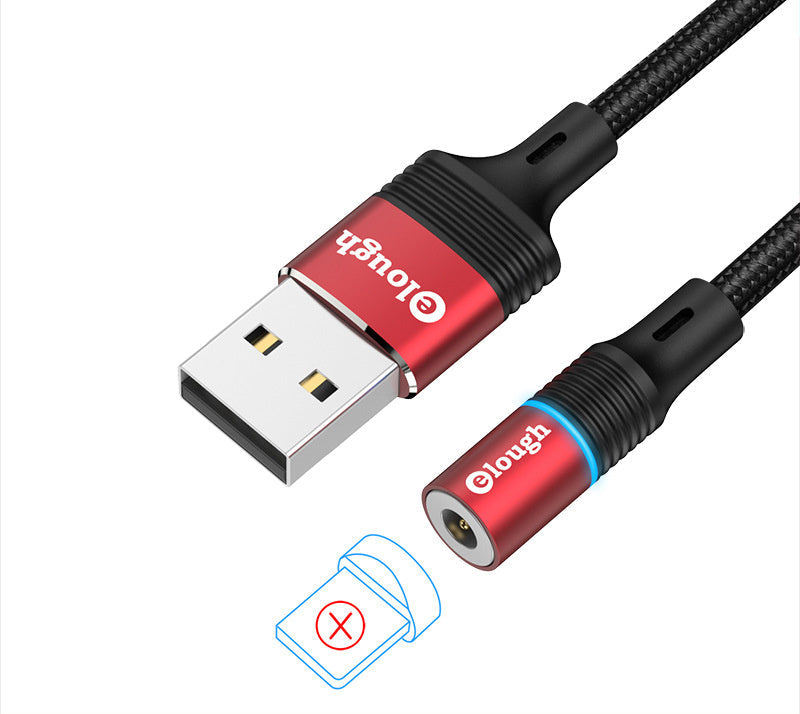 HKM-880467 Lough Airbag 360-Degree Fast Magnetizing Data Cable - 8PIN, Micro USB, TYPE-C, Available in 0.5m, 1m, 2m