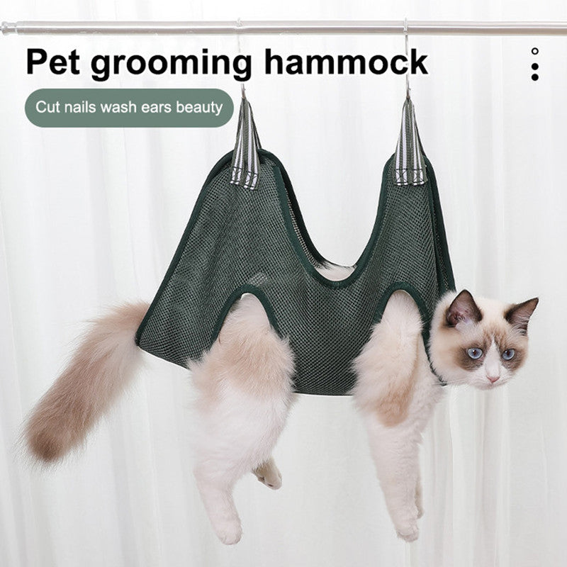 HKM-8805565 Pet Grooming Hammock for Cats and Dogs - Soft, Breathable Restraint Bag for Nail and Ear Care