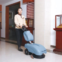 HKM-880659 Compact Electric Orange Automatic 13 Inch Walk-Behind Floor Scrubber Cleaner Machine