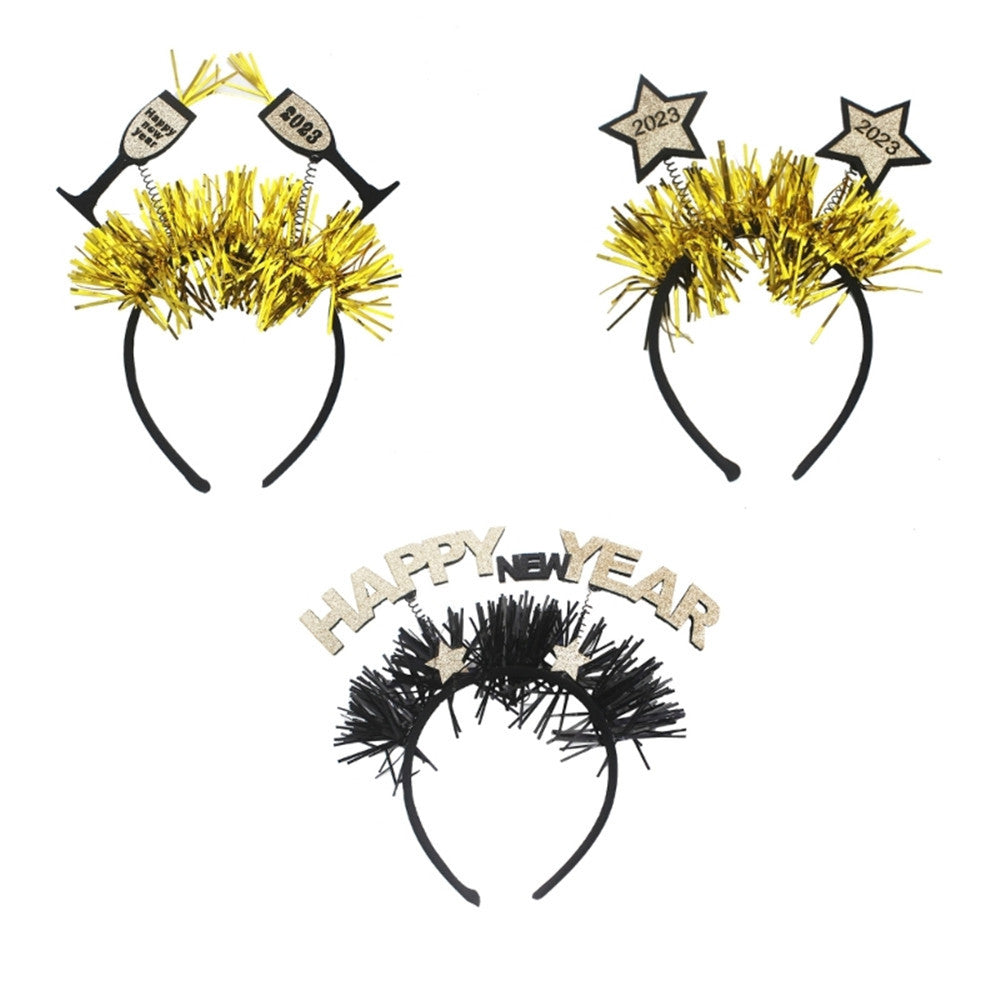 HKM-880659 New Year's Celebration Headband with Happy New Year Design