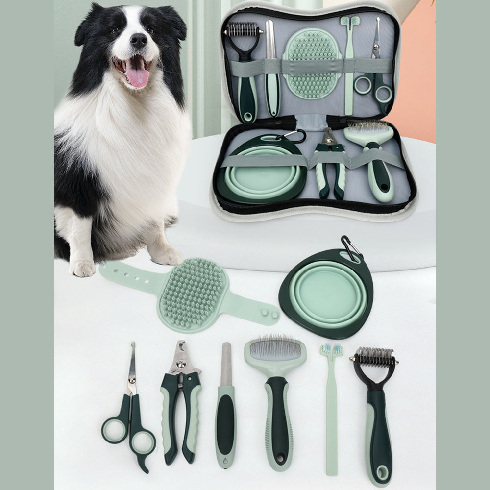 HKM-8807357 Cordless Dog Grooming Clippers with Grooming Kit for Thick Coats, Low Noise Hair Trimmer and Nail Clipper