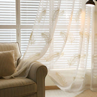 HKM-880787 Feather White Embroidered Polyester Vertical Blinds for Modern Spaces