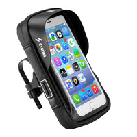 HKM-880787 Waterproof Bicycle Handlebar Bag with Touch Screen, 6-Inch Mobile Holder and Headphone Jack
