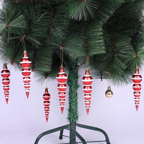 HKM-880851 Christmas Decoration Painted Gourd Balls - 6 Pack, 14cm Size for Festive Holiday Decor
