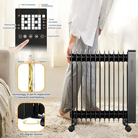 HKM-880851 Mini Oil-Filled Radiator Heater with Adjustable Thermostat and Overheat Protection for Home and Office Use