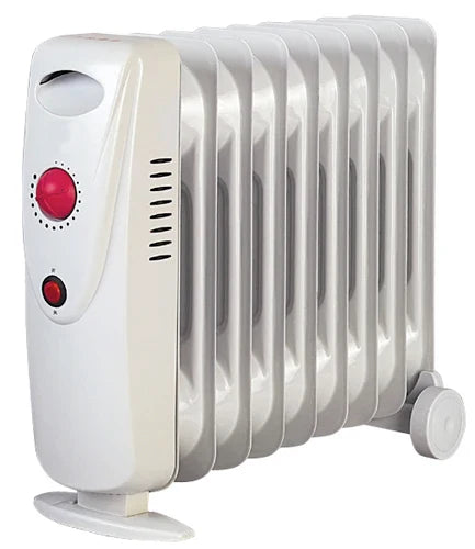 HKM-880851 Mini Oil-Filled Radiator Heater with Adjustable Thermostat and Overheat Protection for Home and Office Use