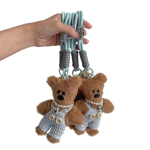 HKM-880915 Cute Brown Bear Plush Pendant Keychain for Mini Backpacks - Perfect Gift for All Ages
