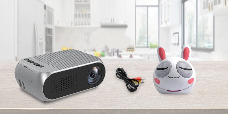 HKM-880915 HD 1080P Mini Home Pico Projector with HDMI and AV Inputs - Supports U Disks and TF Cards