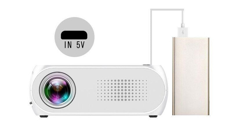 HKM-880915 HD 1080P Mini Home Pico Projector with HDMI and AV Inputs - Supports U Disks and TF Cards