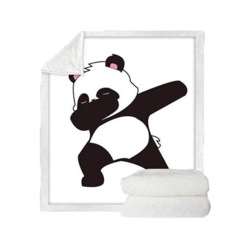 HKM-881043 Cozy Coral Fleece Panda Series Flannel Blanket for All Seasons
