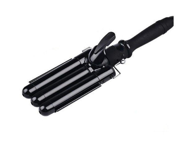 HKM-881043 LCD Curling Iron with Three-Tube Water Ripple Design, Adjustable Temperature 80-210℃, Global Universal Voltage AC110V-240V