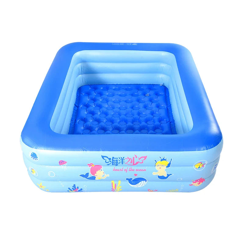 HKM-881107 Inflatable Rectangular Swimming Pool for Children - Outdoor Backyard Garden PVC Pool