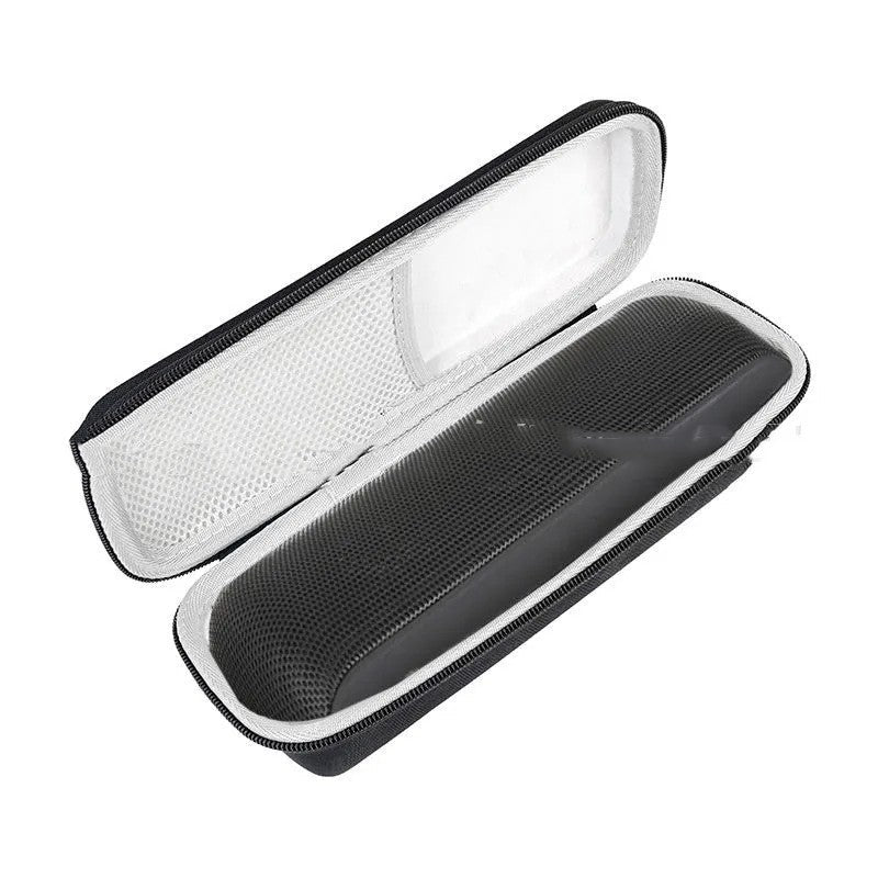 HKM-881107 Portable EVA Storage Case for Bluetooth Speaker with Climbing Carabiner, Black