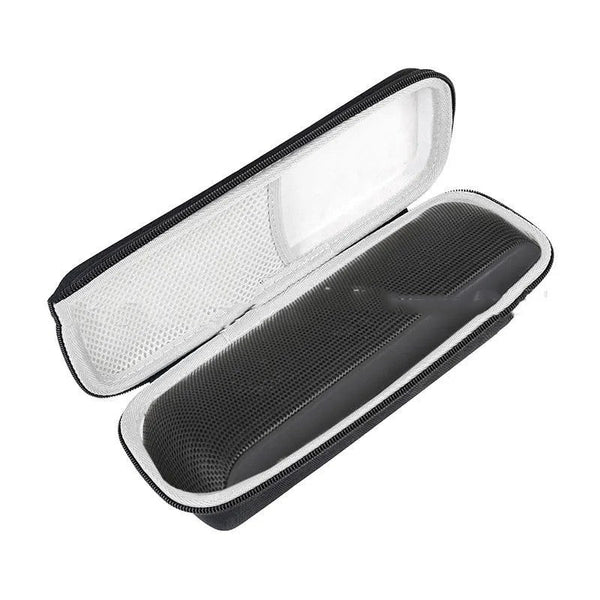 HKM-881107 Portable EVA Storage Case for Bluetooth Speaker with Climbing Carabiner, Black
