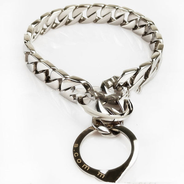 HKM-8811837 Mirror Polished Stainless Steel Dog Necklace with Adjustable Chain Lengths