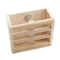 HKM-8813629 Wooden Grass Rack and Food Box for Rabbits and Chinchillas - Space-Saving Design, Non-Toxic Material