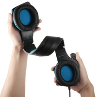 HKM-881427 RGB Wired Gaming Headset with Protein-Like Ear Muffs and Microphone, Model V-1 Plus