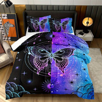 HKM-881555 Colorful Cartoon Anime Mushroom House Three-Piece Bedding Set