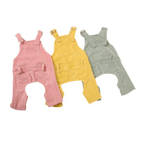 HKM-8816189 Cozy Fleece Bib Pants for Dogs in Misty Lotus Pink, Mocha Green, and Hibiscus Yellow