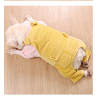 HKM-8816189 Cozy Fleece Bib Pants for Dogs in Misty Lotus Pink, Mocha Green, and Hibiscus Yellow