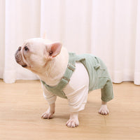 HKM-8816189 Cozy Fleece Bib Pants for Dogs in Misty Lotus Pink, Mocha Green, and Hibiscus Yellow