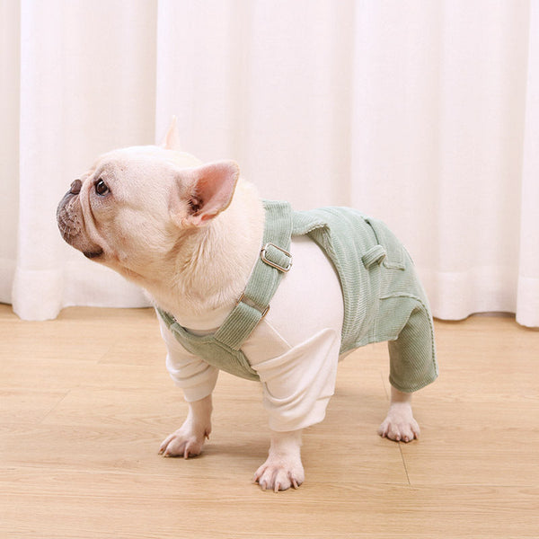 HKM-8816189 Cozy Fleece Bib Pants for Dogs in Misty Lotus Pink, Mocha Green, and Hibiscus Yellow