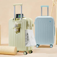 HKM-881619 Carry-On Trolley Bag with Wheels - Durable ABS Luggage Set for Female Travellers