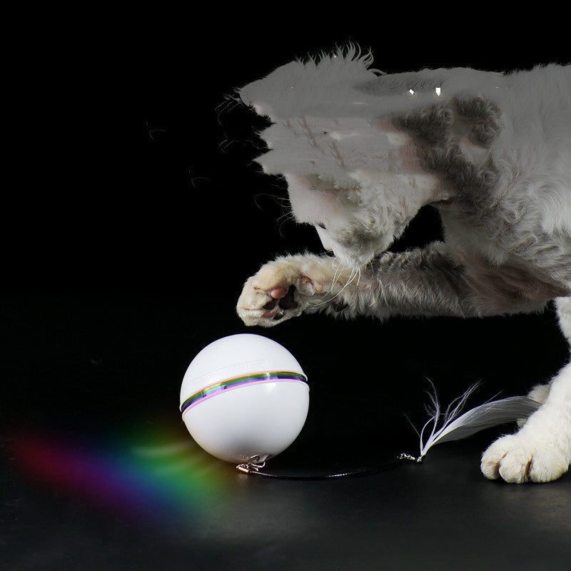 HKM-881683 Replaceable Feather-Proof Charging Rolling Automatic Funny Cat Toy Ball